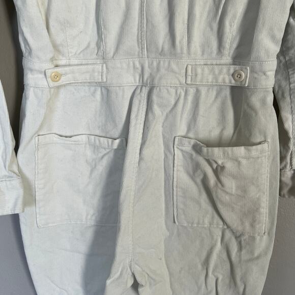 Outerknown Jumpsuit Organic Cotton Corduroy Women's XS White Pockets Coverall - Picture 8 of 14